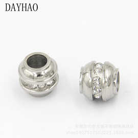 DAYHAO厂家批发316/304不锈钢精密铸造隔珠镶钻珠子DIY饰品配件