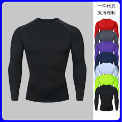 European and American cross-border exercise quick-drying tight-fitting men's base training sweat-proof high elasticity fitness breathable running top