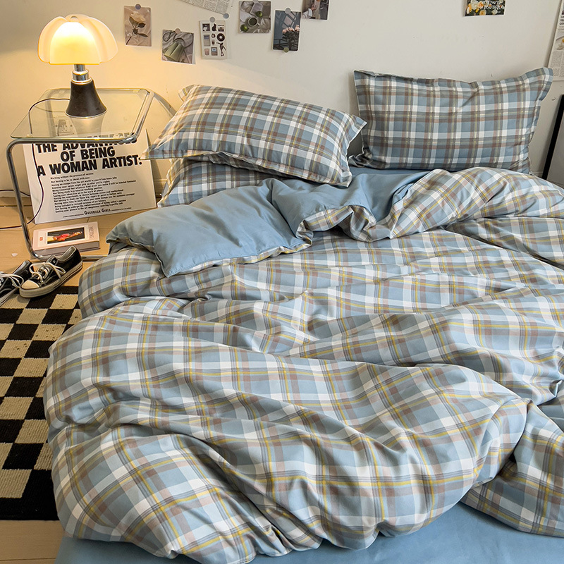 Class A Of Bed Sheets, Duvet Cover, And Pillowcase, Pure Cotton Brushed Four-piece Bedding Set, Ins-style Student_voghion.com