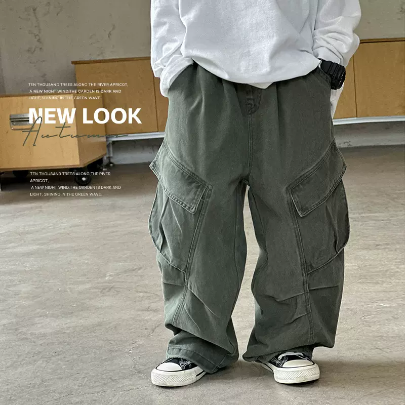 织里童装男童纯棉长裤2025秋季新款儿童宝宝工装裤大童春秋裤子潮