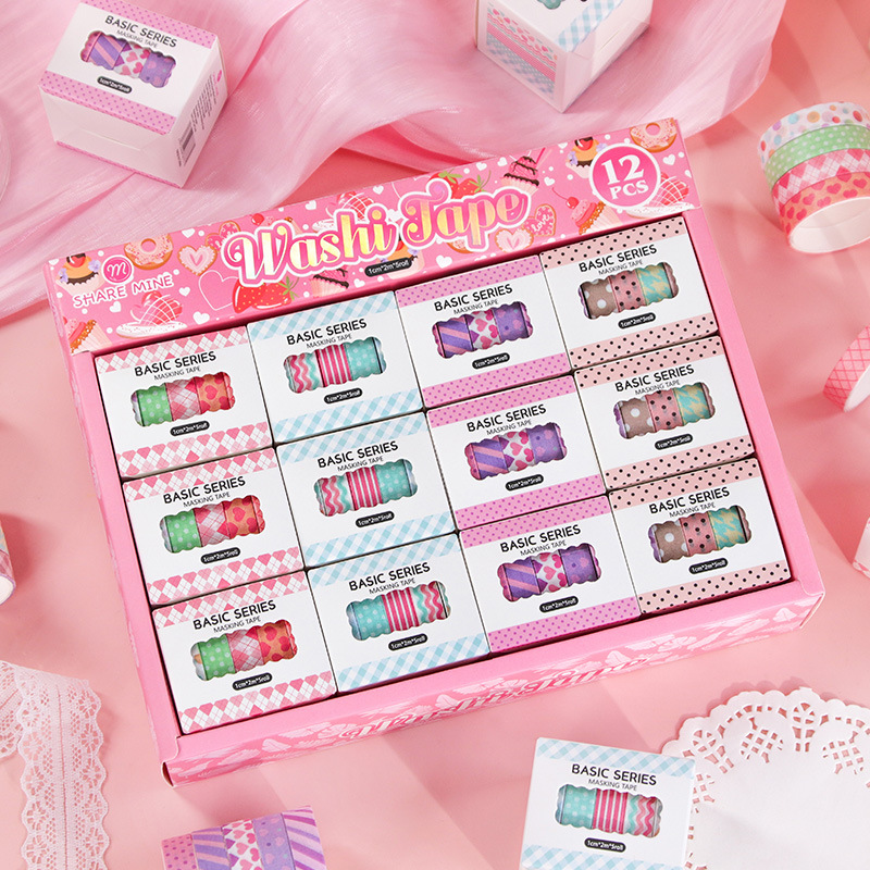 Y cinta de papel 5 envuelto en el viento ins pequeña cinta fresca de la cuenta manual de bricolaje hecha a mano material básico pegatinas decorativas