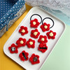 Send you a little red flower Yi Xi Qianxi the same red woolen flower chest needle hair clip female card female accessories hair accessories