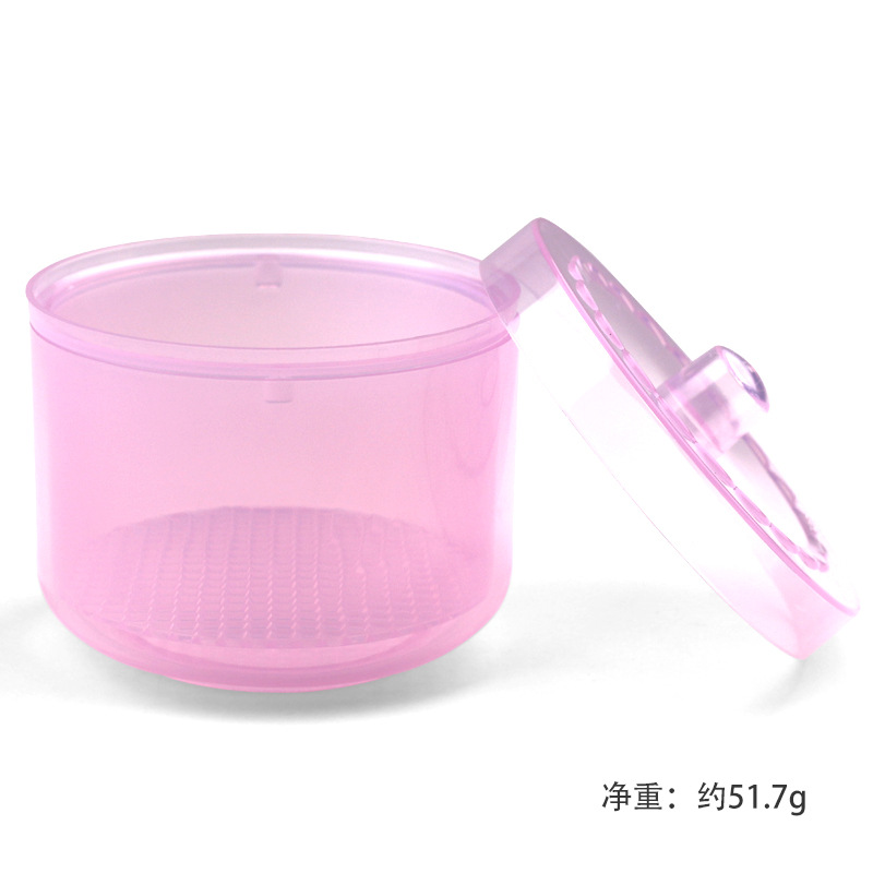 Caja de limpieza de la cabeza de pulido de uñas, caja de desinfección de inmersión de alcohol, herramienta de desinfección especial para almacenar la cabeza de pulido