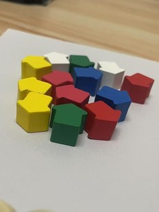 Wooden Round Chess Pieces, Special-Shaped Board Game Accessories, Round-Headed Small Human-Shaped Large-Character Rice Treasure Chess Pieces, Croissant Memory Chess