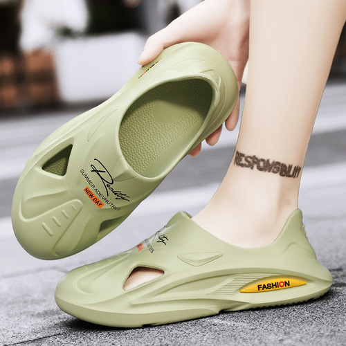 Sandals that feel like shit, men's trendy thick-soled non-slip beach shoes wholesale casual outer wear sports men's slippers