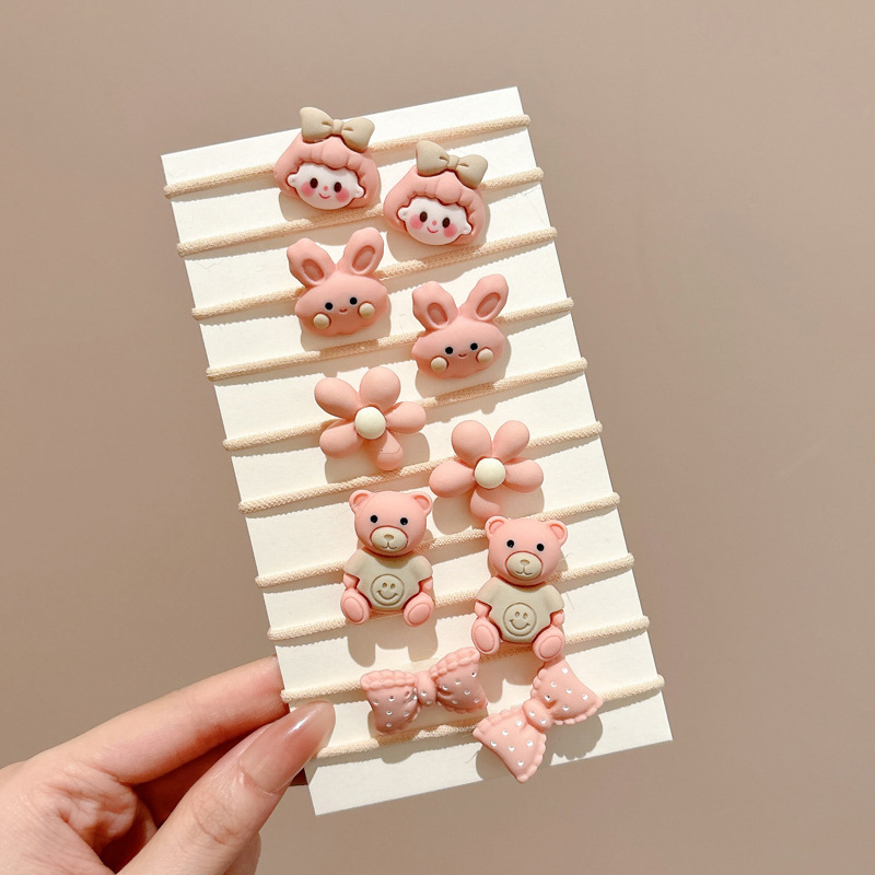 Dibujos animados para niños lindo pulgar lazo para el cabello bebé no daña el cabello cuerda alta elástico banda elástica cuerda para el cabello accesorios para el cabello