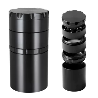 跨境新款密封罐磨烟器 50MM五层手动铝合金研磨器Matel Grinder