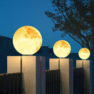 ✅ Solar Column Head Lamp Villa Gate Fence Spherical Lamp Outdoor Waterproof Garden Courtyard Lamp Moon Column Head