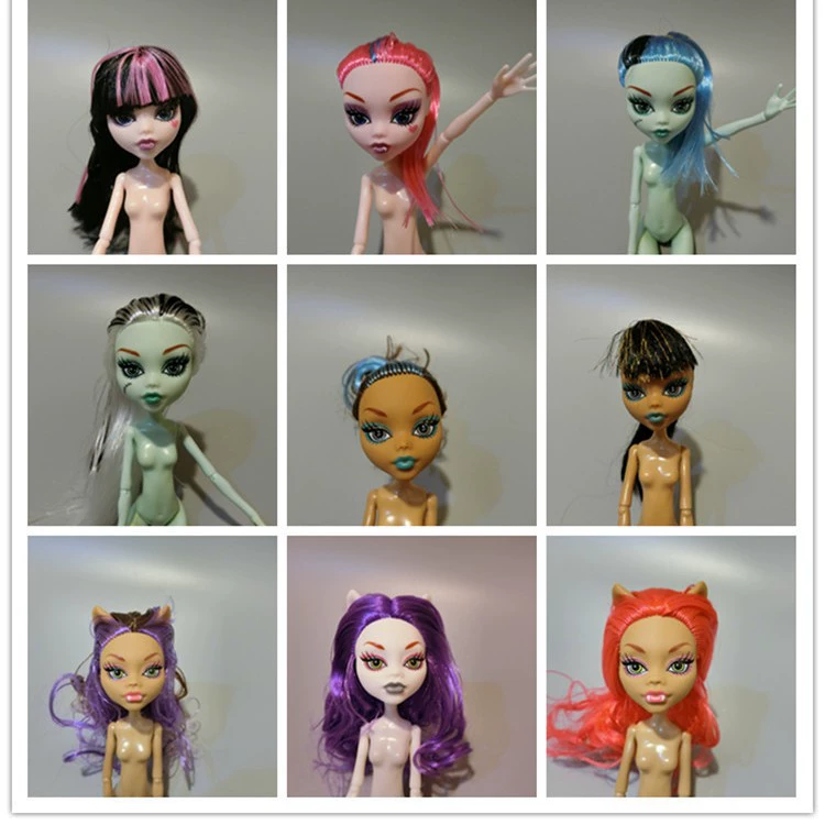 Monster High doll head, multi‑style replacement, approx. 5 cm, assorted hair/face paint