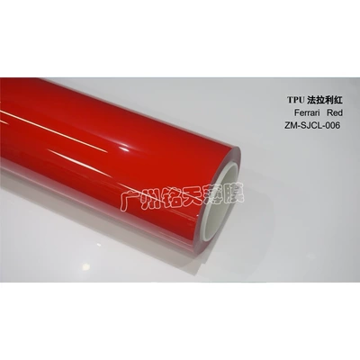 Factory wholesale colorful car wraps, Auto Color Change Film - imported-tpu-ferrari-red-152-15m-roll