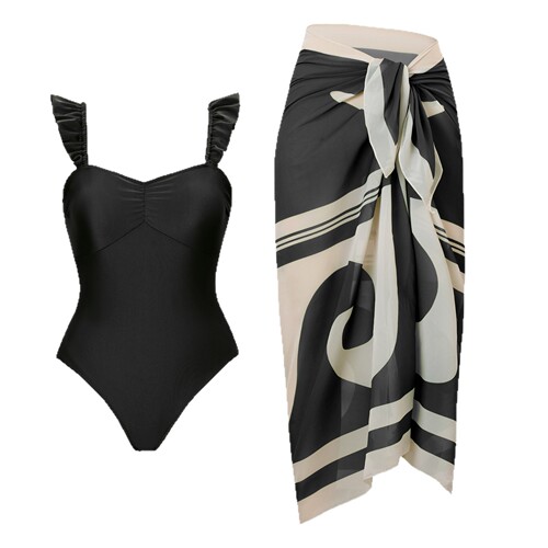 Women's New European and American Retro Conservative One-Piece Swimsuit, Bestselling Hot Trend, Solid Color Swimwear, Exclusive Supply