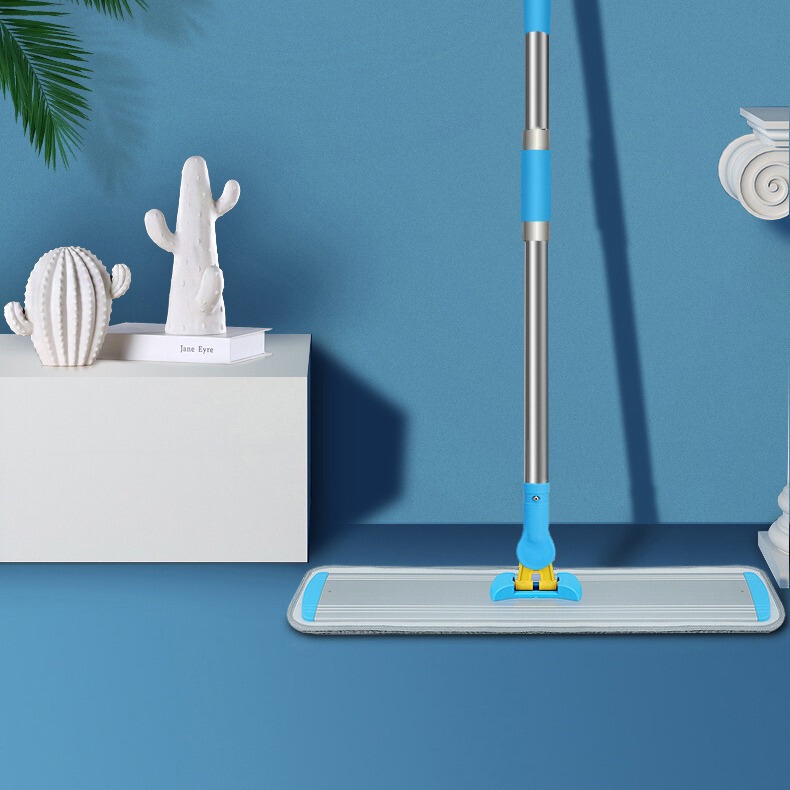 Stainless Steel Rod Aluminum Alloy Flat Mop for Home Wooden Floors, Stainless Steel Lazy Flat Mop, Cleaning, Labor-Saving, Extended Length
