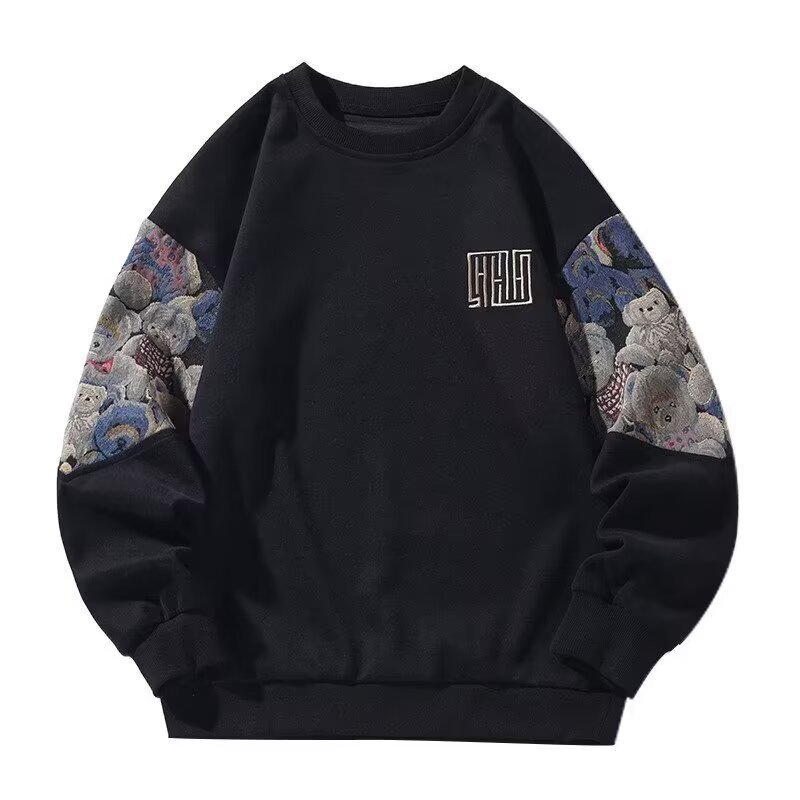 Pull ample en polaire pour homme, automne-hiver, grande taille, décontracté, sans bonnet, avec vêtements intégrés._voghion.com