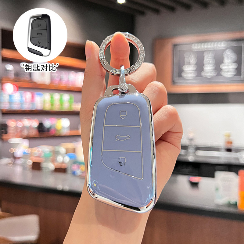 [Chery L 스타일] 실버 엣지 블루 + 다이아몬드 반지