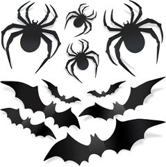 国境を越えたホットセールハロウィーンのホリデー雰囲気の装飾立体コウモリさまざまなクモゴーストルーム装飾