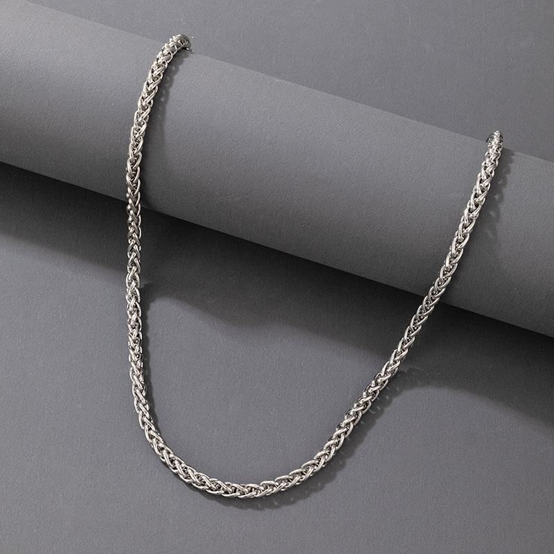 2021 New European and American Autumn Punk Necklace Hip Hop Fashion Metallic Single Layer Necklace T