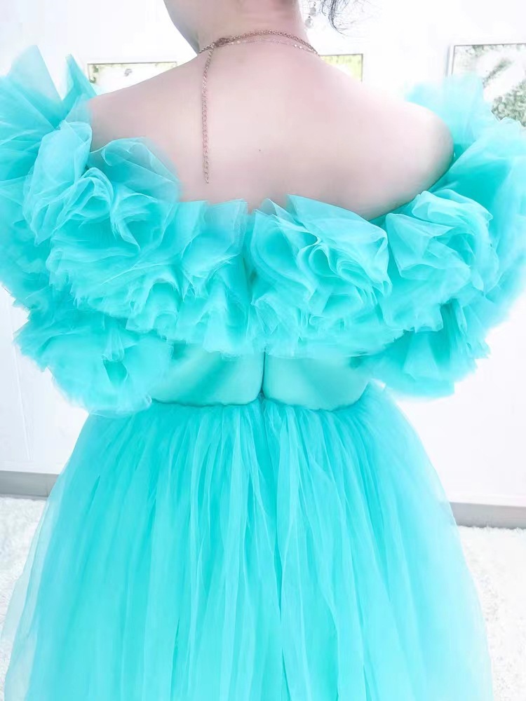 Nuevo hilo de malla desmontable dos piezas vestidos de fiesta de cumpleaños vestidos de baile de piano