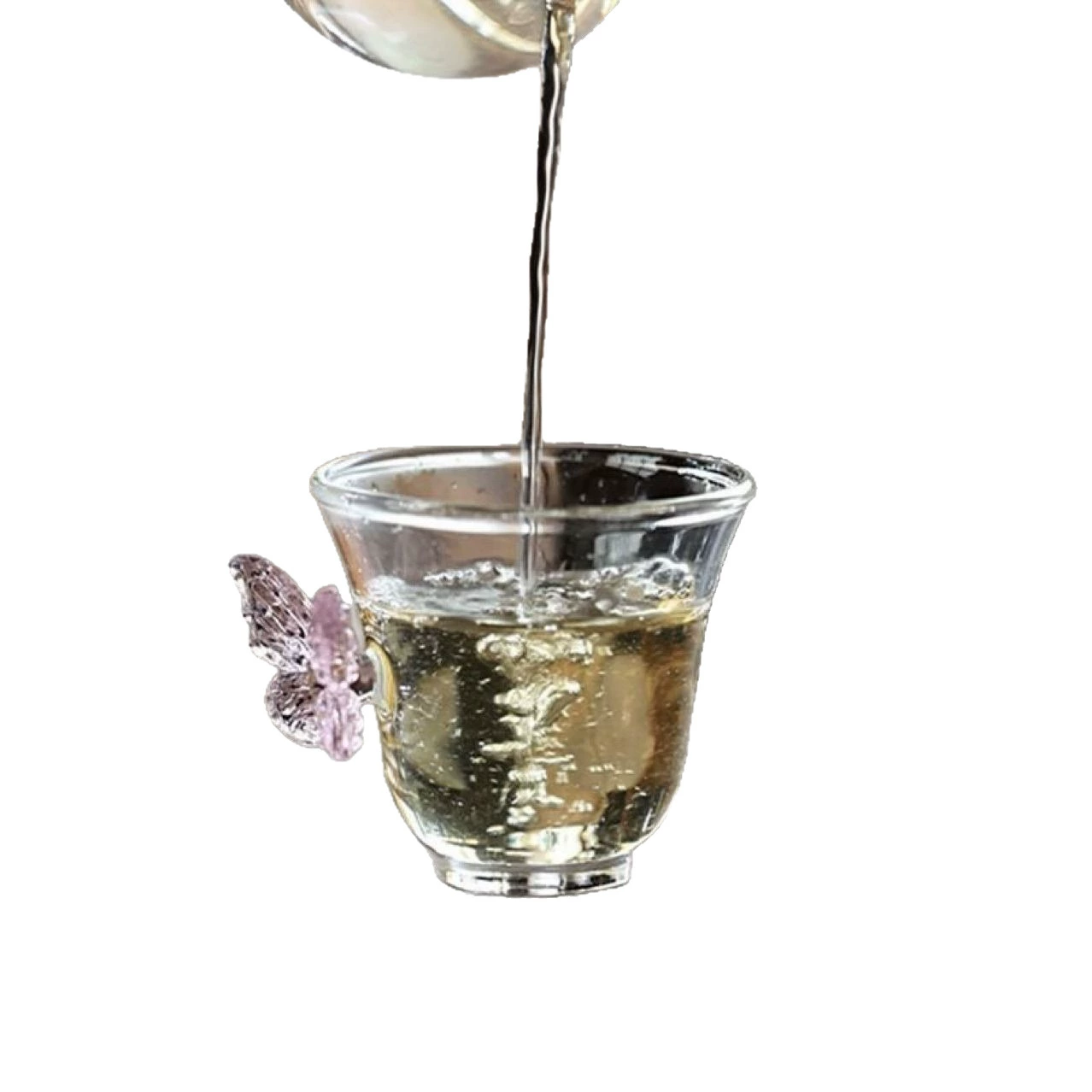 Стеклянный杯 cup? high temperature resistant glass cup butterfly cup teacup pink butterfly purple butterfly green teacup water cup romantic healthy drinking water