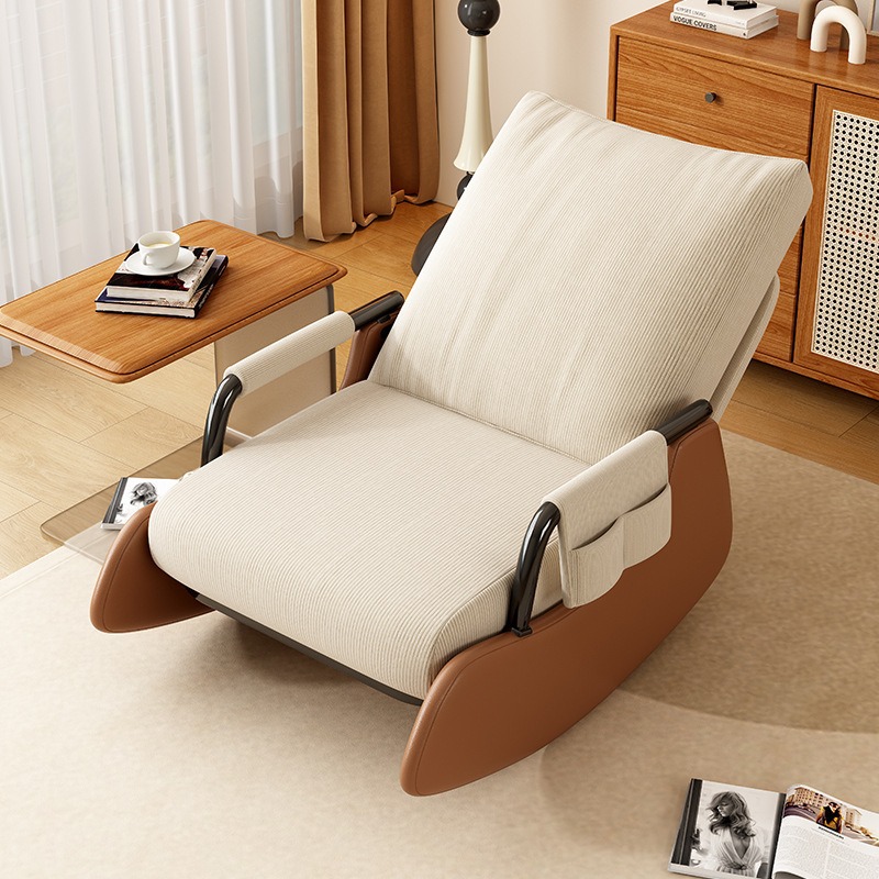 Silla mecedora doméstica reclinada para dormir perezoso sofá balcón silla de relajación sala de estar para almuerzo individual con sillón de pedal