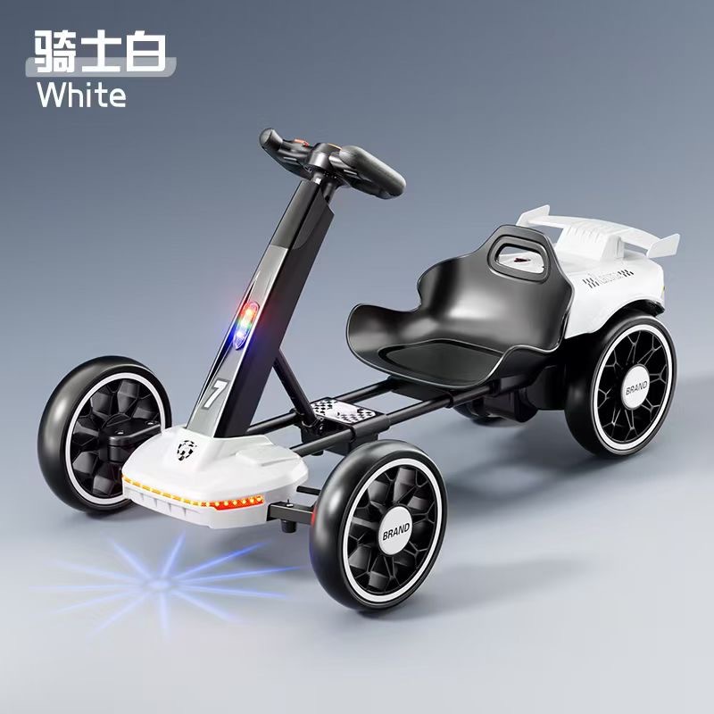 Carro eléctrico para niños sin instalación puede sentarse en cuatro ruedas, kart plegable para niños y niñas, coche de batería para bebés, control remoto portátil