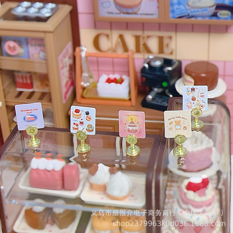 ドールハウスシミュレーションミニ合金値札トレイミニチュア食品おもちゃデザートショップ装飾モデル人形|undefined