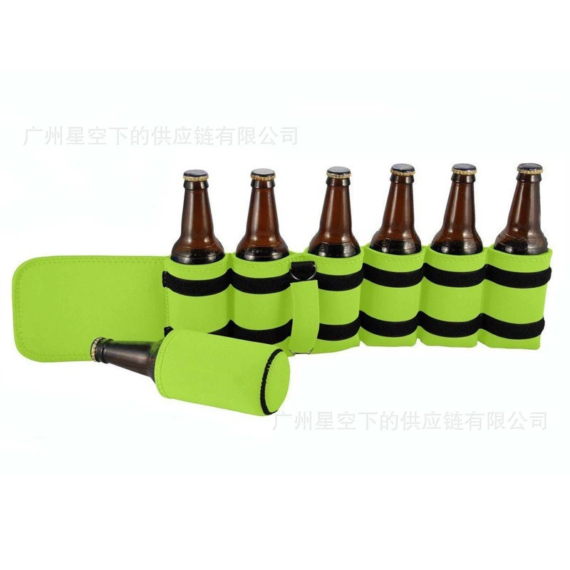Новый уличный изолированный чехол для пивной бутылки, чехол для колы с плечевым ремнем, портативный чехол для винной бутылки, цельный чехол для пивной бутылки из материала для дайвинга