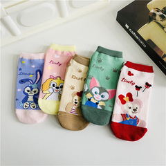 Parent-child new ins trendy cartoon short socks Japanese animation foreign trade boat socks cotton personalized socks