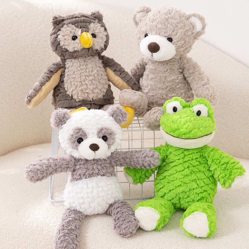 Animales de dibujos animados de patas largas ranas pequeñas ovejas muñecas de peluche osos gatitos conejos triceratós muñecas de tela