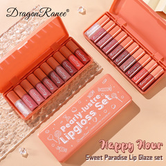 Cross-border 10 orange water-glow sample lip glaze lipstick set moisturizing lip gloss lip gloss lip dye cute set