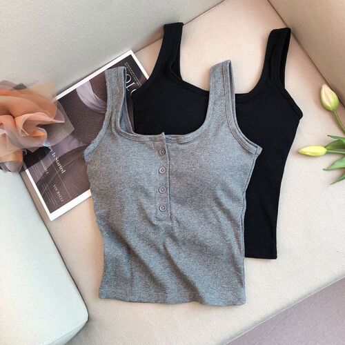 No steel ring and chest pad modal suspender vest female hot girl sexy back outside wearing sleeveless internal control base top