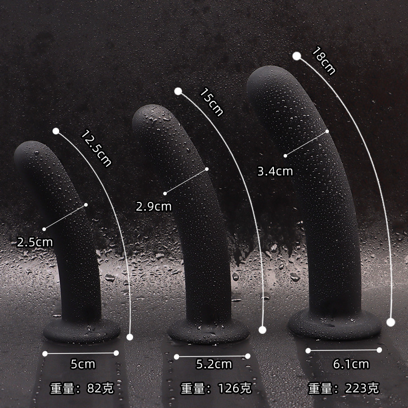 Wearable Silicone Anal Plug Dildo with Suction Base, Black — detail image 8