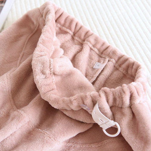 Coral velvet maternity pants autumn and winter large size solid color maternity home pajamas adjustable thickened flannel pants