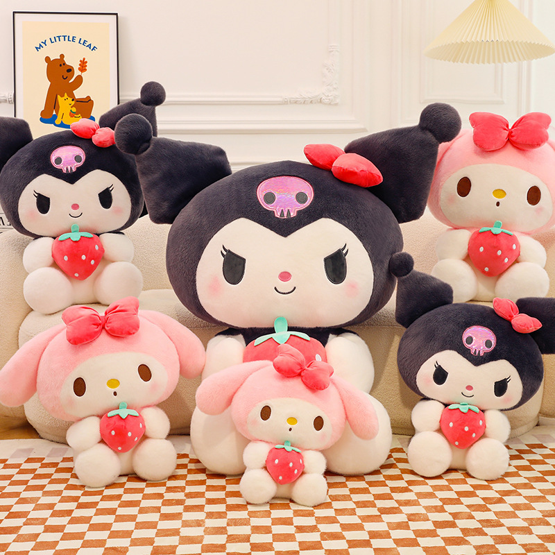 日本の新しいヨーロッパミンクイチゴクロミメロディーぬいぐるみ人形子供用キャッチマシン人形人形枕|undefined