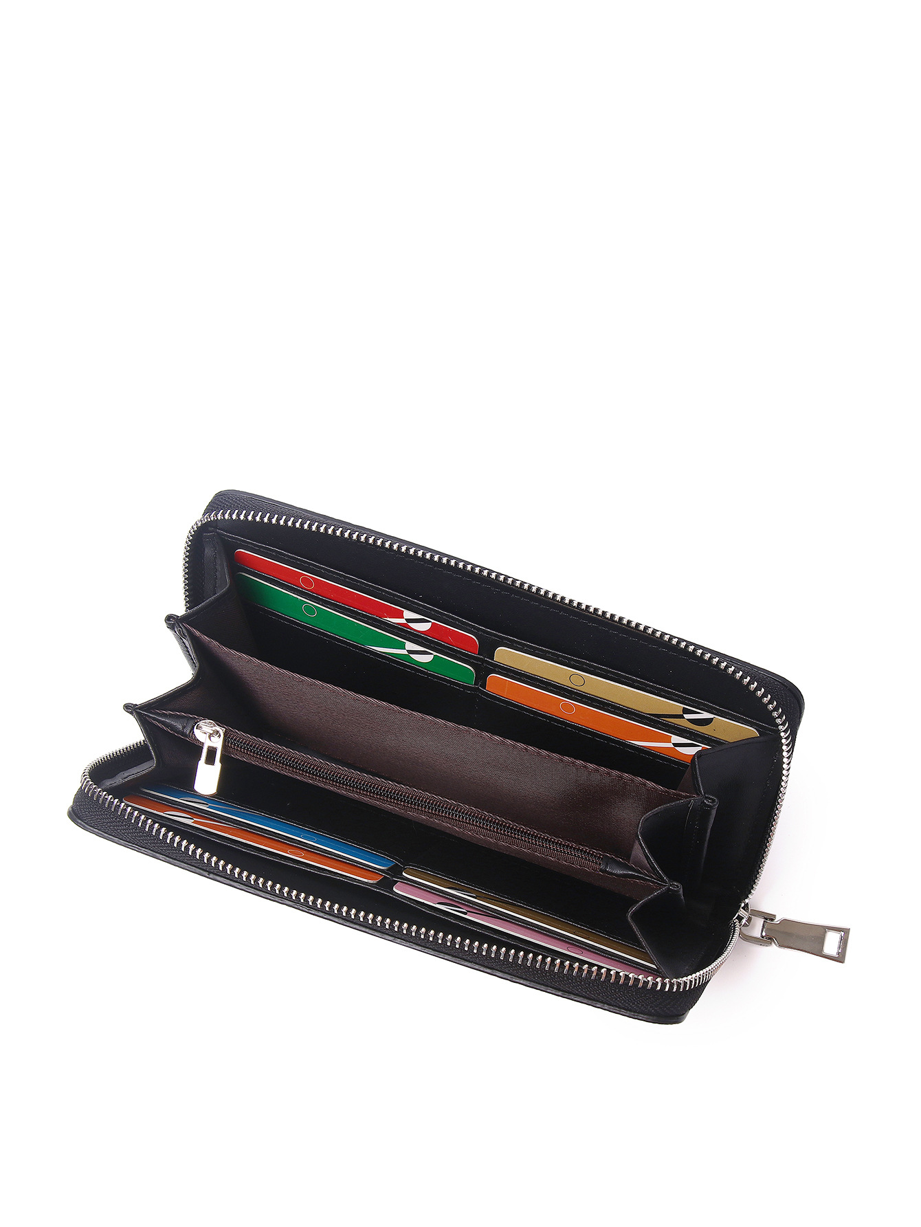 Bolsa de almacenamiento portátil de embrague nuevo multi-tarjeta de gran capacidad cremallera teléfono móvil Bolsa europea y americana retro larga cartera