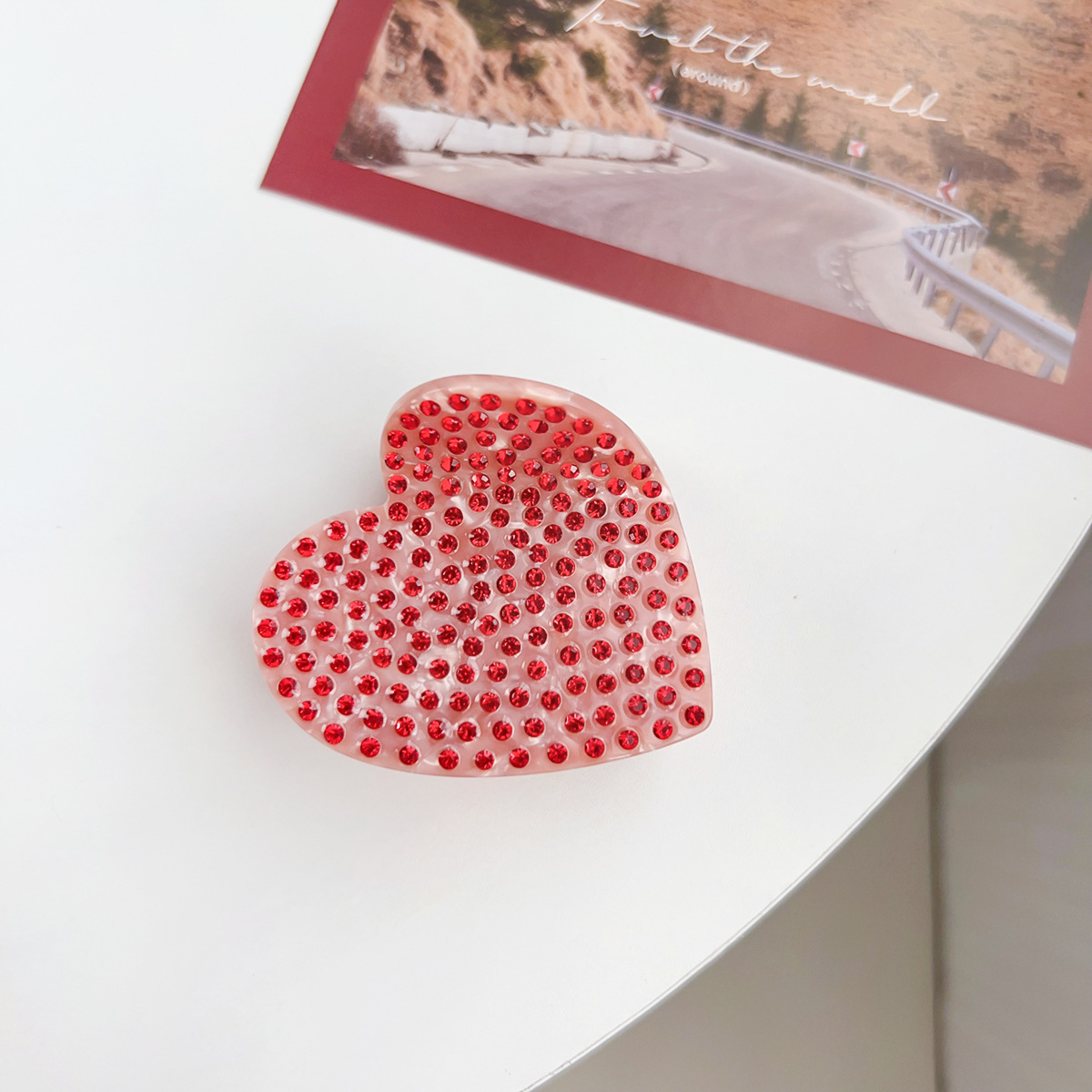 Baifeiya acetato amor pinza de pelo industria pesada horquilla de diamante Luz de lujo de alto grado de tiburón clip de San Valentín accesorios para el cabello tocado