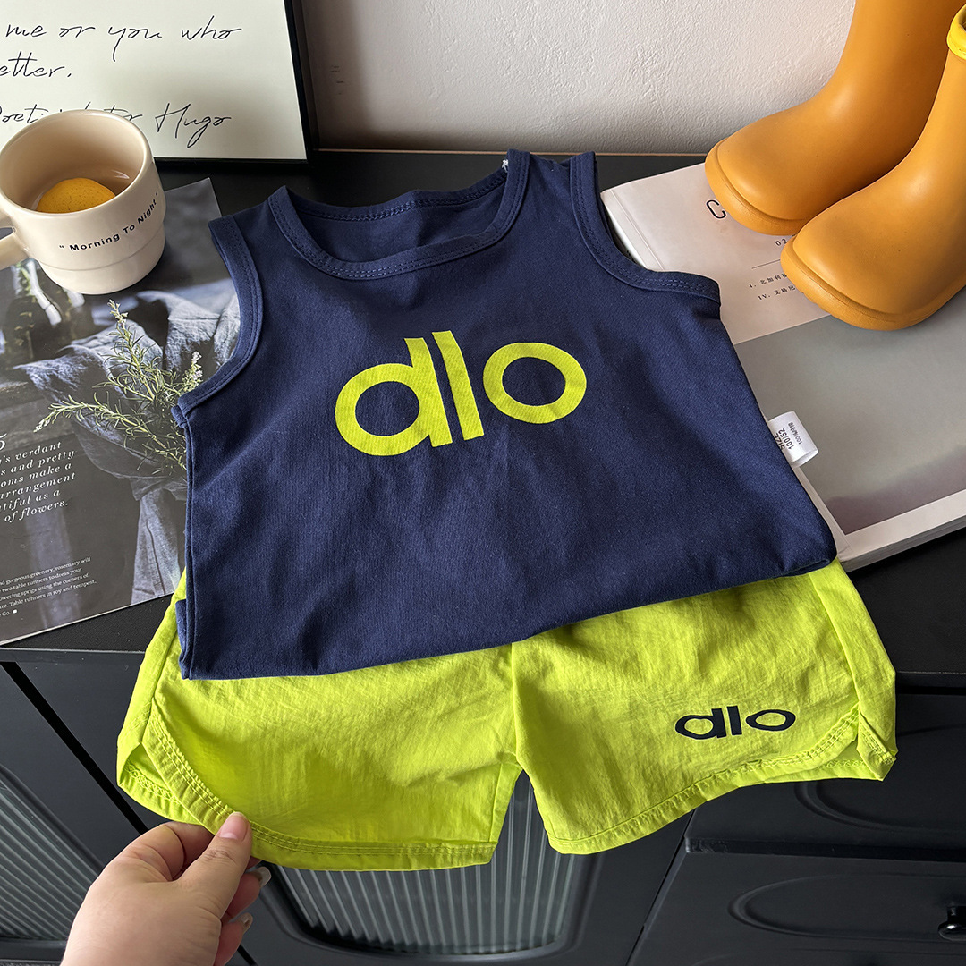 Summer Cotton Children's Vest Shorts Boys and Girls Vest Casual Korean Style Breathable Comfortable Versatile Children's Clothing Wholesale