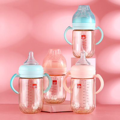好孩子鑽石奶瓶PPSU寬口新生嬰兒吸管奶瓶鴨嘴大寶寶B80485/6/7/8