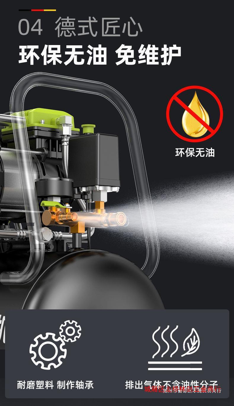 German Zhipu air compressor pump small 220v air compressor oil-free mute industrial grade woodworking high pressure