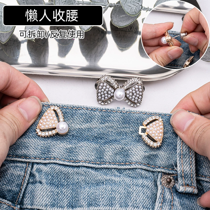 Removable brace pearl with bow, buckle