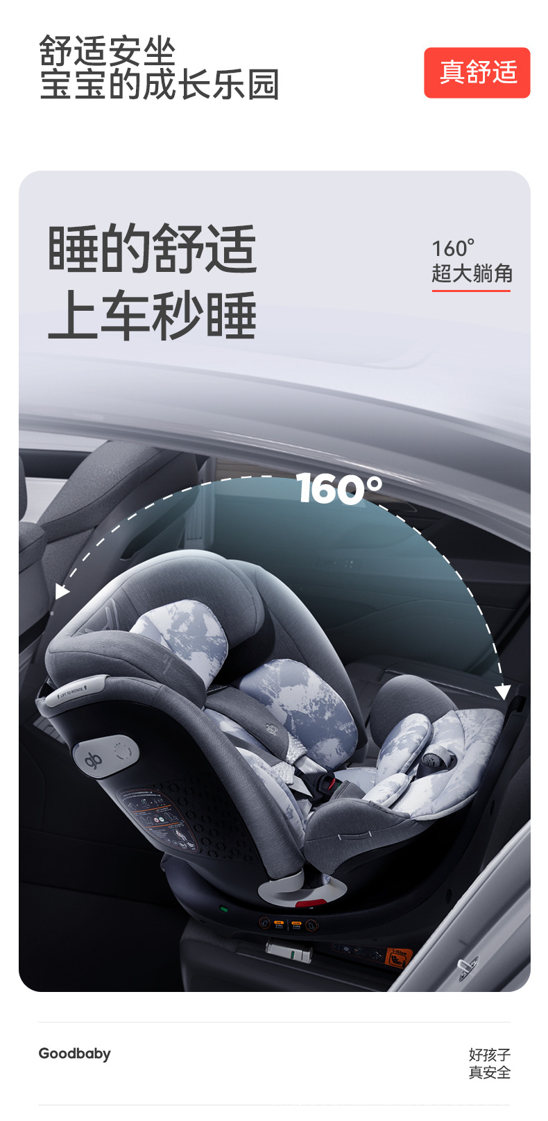 Gb Goodbaby Safety Cabin No. 1 Baby 8 Series High-Speed Kids 360 Rotating Car Safety Seat 0-12 Years Old