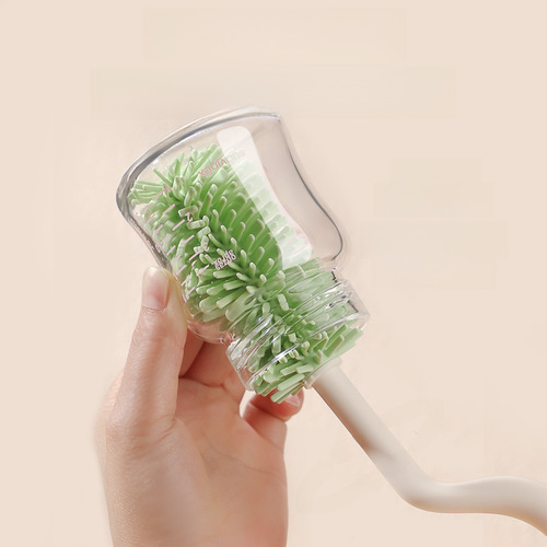 New silicone bottle brush baby straw brush 360-degree rotating cup cleaning tool for cleaning bottle brushes