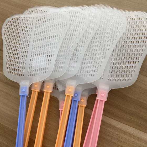 Fly Swatter long handle cooked glue swatter head not rotten fly swatter plastic solid household long rod mosquito killer fly swatter