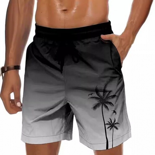2025 Hawaii Series Shorts for Men - European and American Style 3D Printed Casual Loose Thin 5-inch Beach Pants