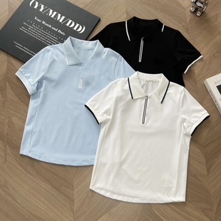 2025 New Summer Style Dijia Women's Short-Sleeved Sun Protection Polo Shirt Casual Versatile Short-Sleeved Polo 04013
