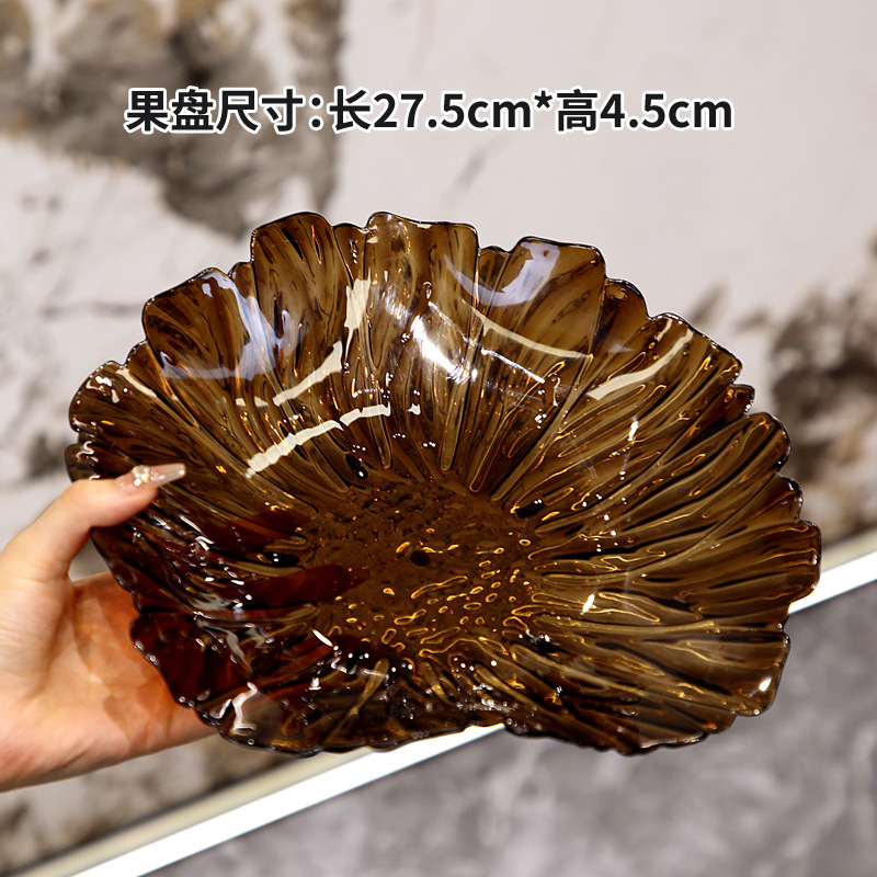 新款花型果盘轻奢沙拉水果盘高颜值糖果零食盘小众精美水果盘跨境|undefined