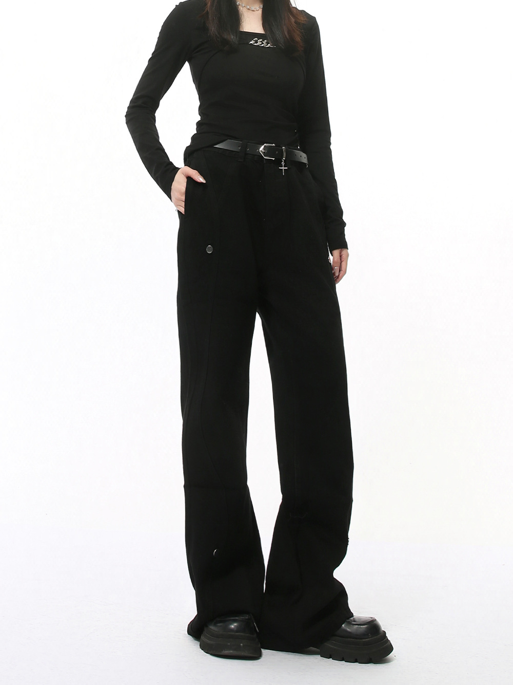 MTLCLOTHES Hombres| Nuevos productos de cuatro estaciones de alta calle vibe empalme retro micro lavar jeans casuales