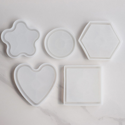 Epoxy Resin Mold: Oval Coaster Silicone Molds, Hexagonal Set, Crystal DIY Mirror-Finish Resin & Gypsum Tray Molds