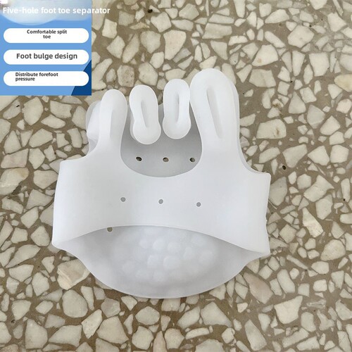 Silicone Toe Corrector Five-Hole Footbed Toe Separator Big Toe Deformity Corrector Magic Tool Forefoot Pad Half-Sized Pad