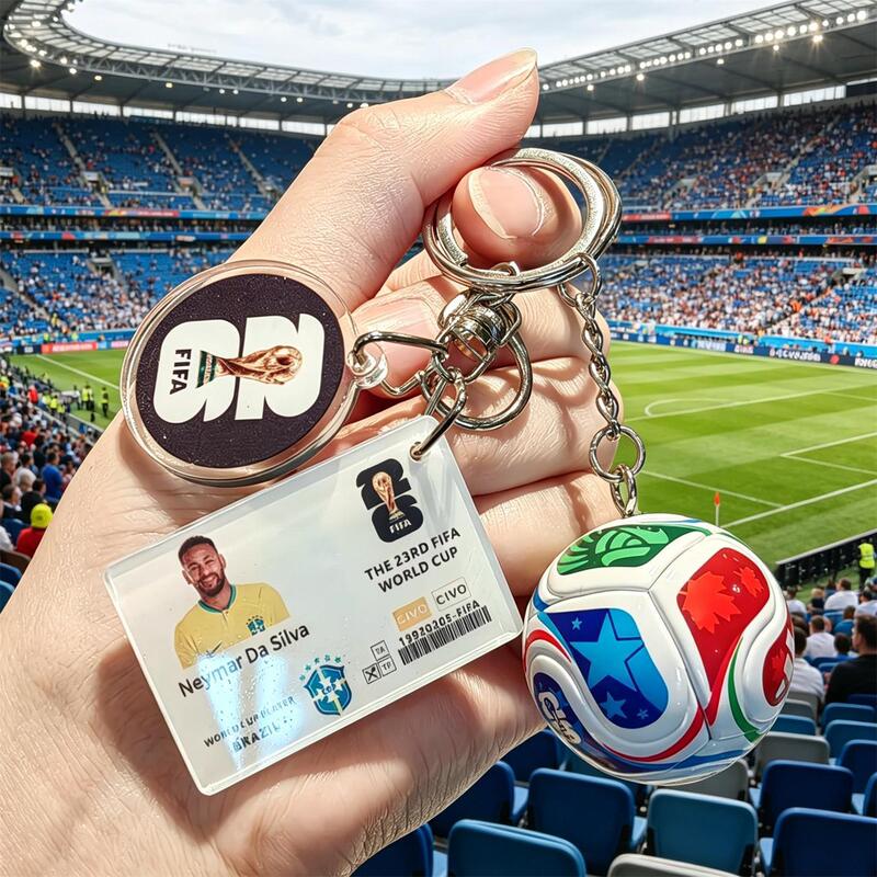 Football Pendant Messi Neymar Mbappe Ronaldo Keychain Usa Canada Mexico Ornament 2026 World Cup Small Gift