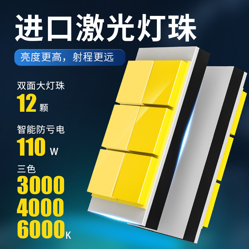 국경 110W 밝은 3 색 자동차 LED 전조등 전구 H4H7H11 황금 빛 2 색 자동차 전면 조명